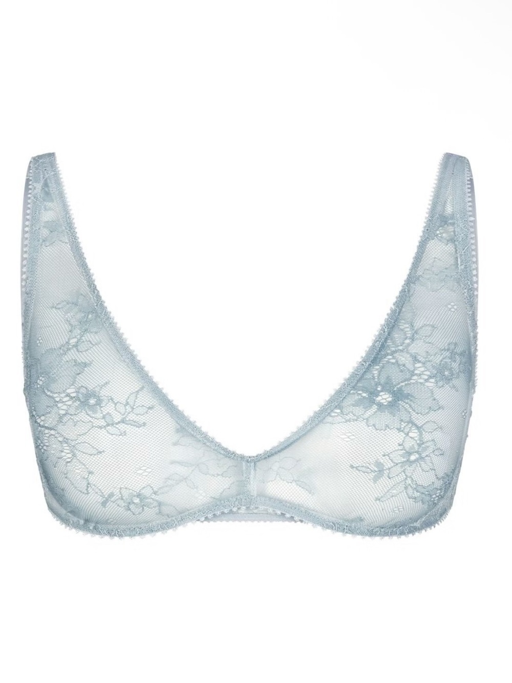 Skims Ultra Fine Lace
Plunge Bralette Denim XXS - Picture 9 of 9